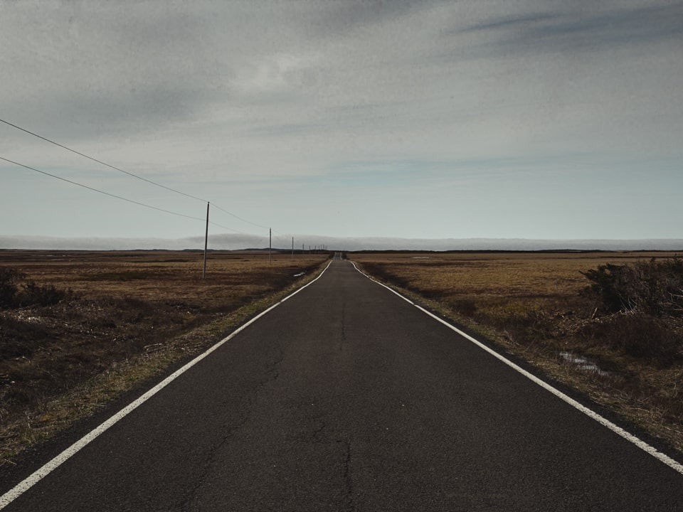 We're often all alone on small roads. The emptiness is our only company