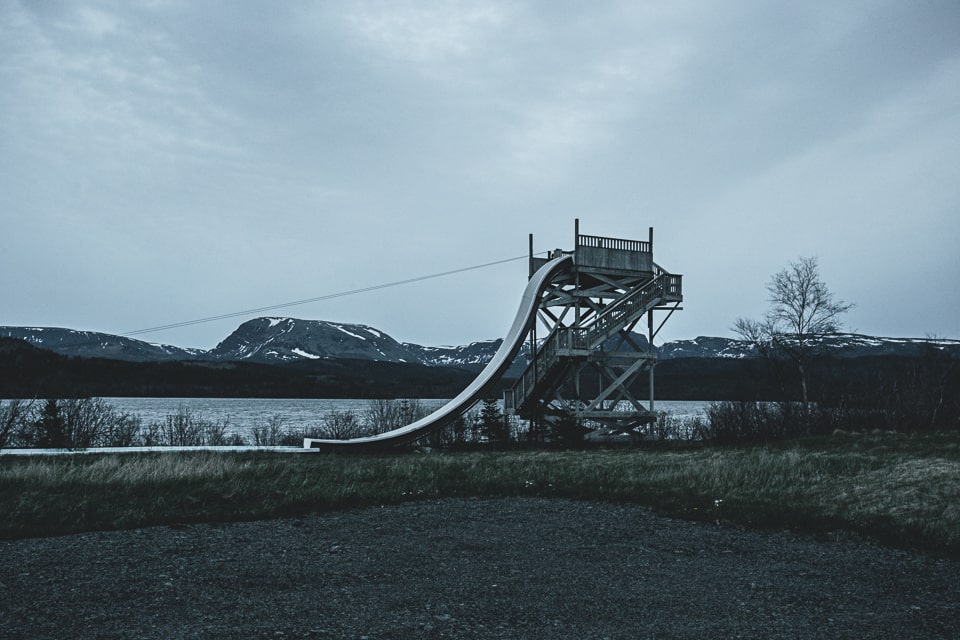 In the middle of nowhere stands a slide
