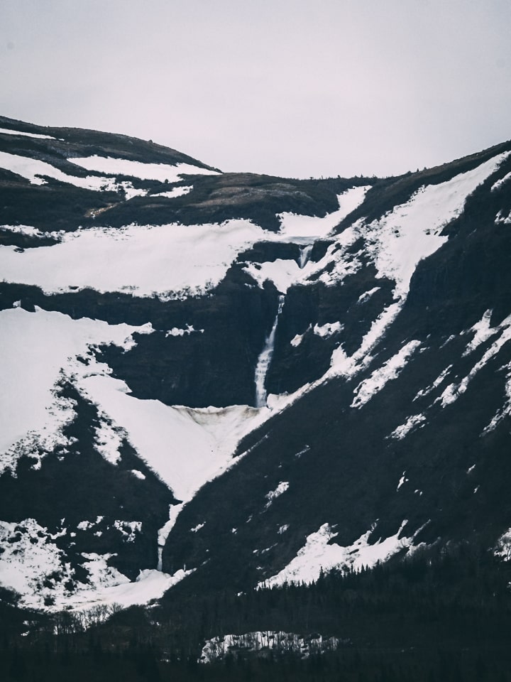 The snow is just starting to melt in this northern part of the island